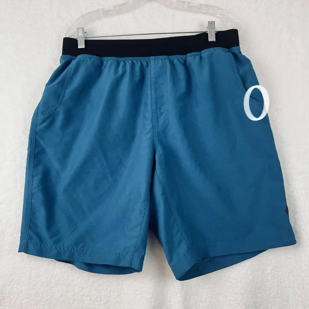 PRANA Mens Black‎ Elastic Waist Unlined Blue Short Size XL Inseam 10